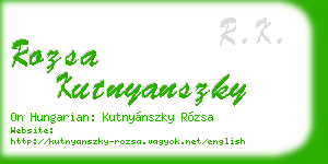 rozsa kutnyanszky business card