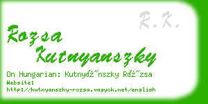 rozsa kutnyanszky business card